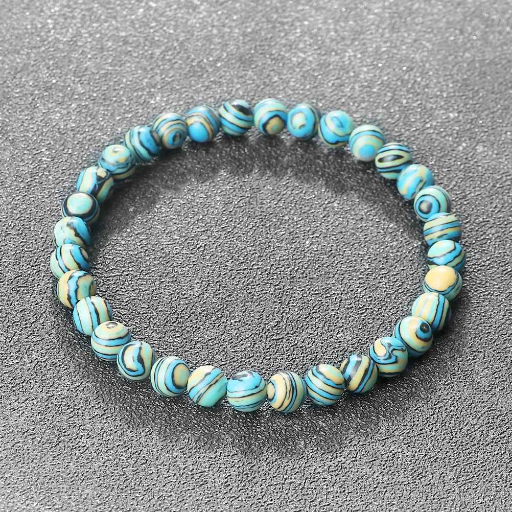 Indi - Blauer Malachit Naturstein Armbänder