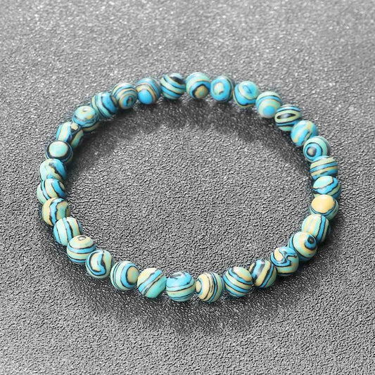 Indi - Blauer Malachit Naturstein Armbänder